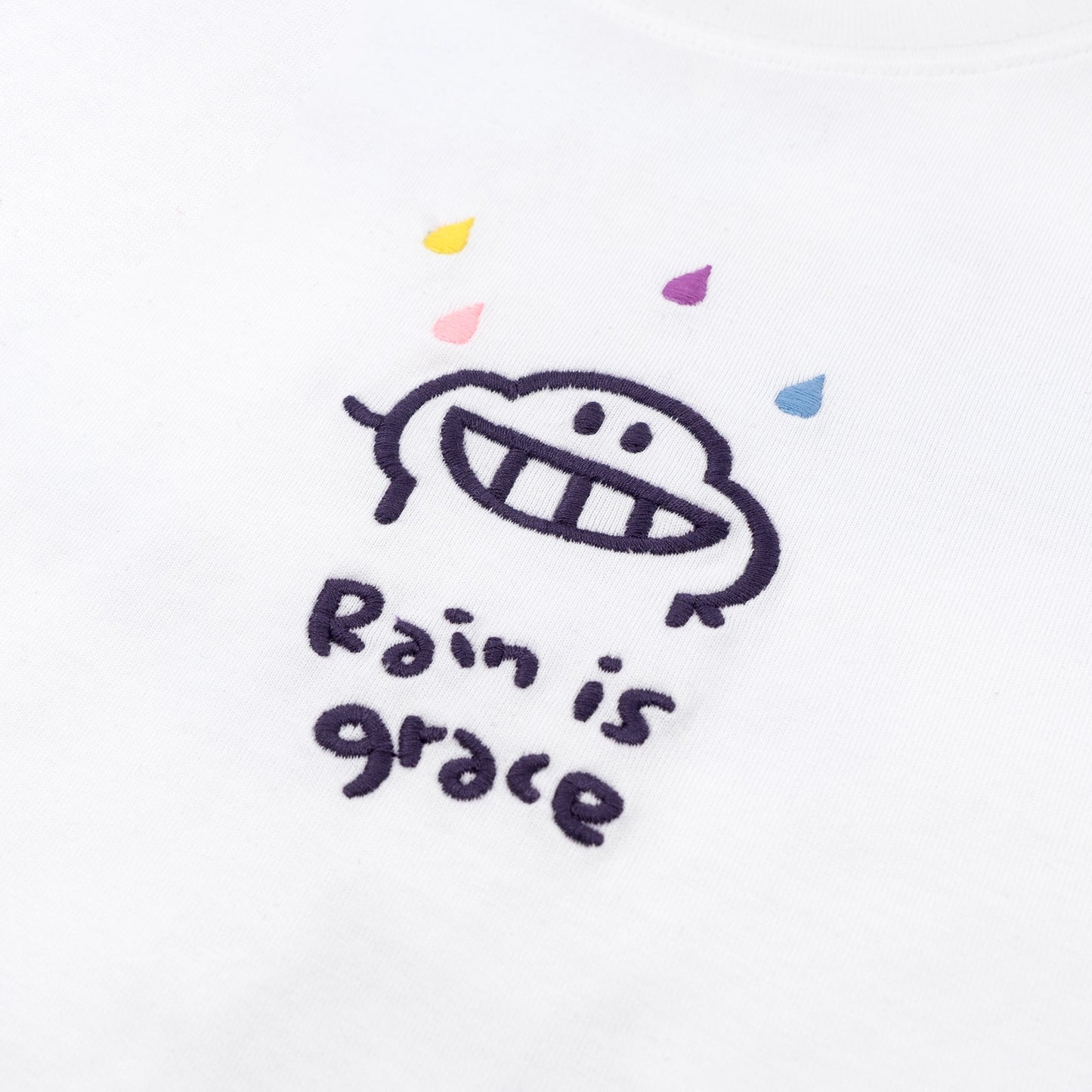塵短袖 Tee 白《Rain is grace》