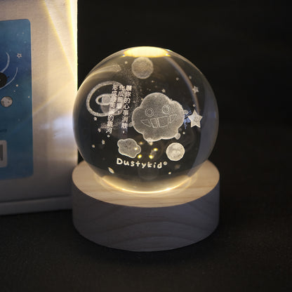 Crystal Sphere Creative Clear Glass Galaxy Globe Night Light Crystal Ball Lamp Desktop Decoration Home Ornament for gifting