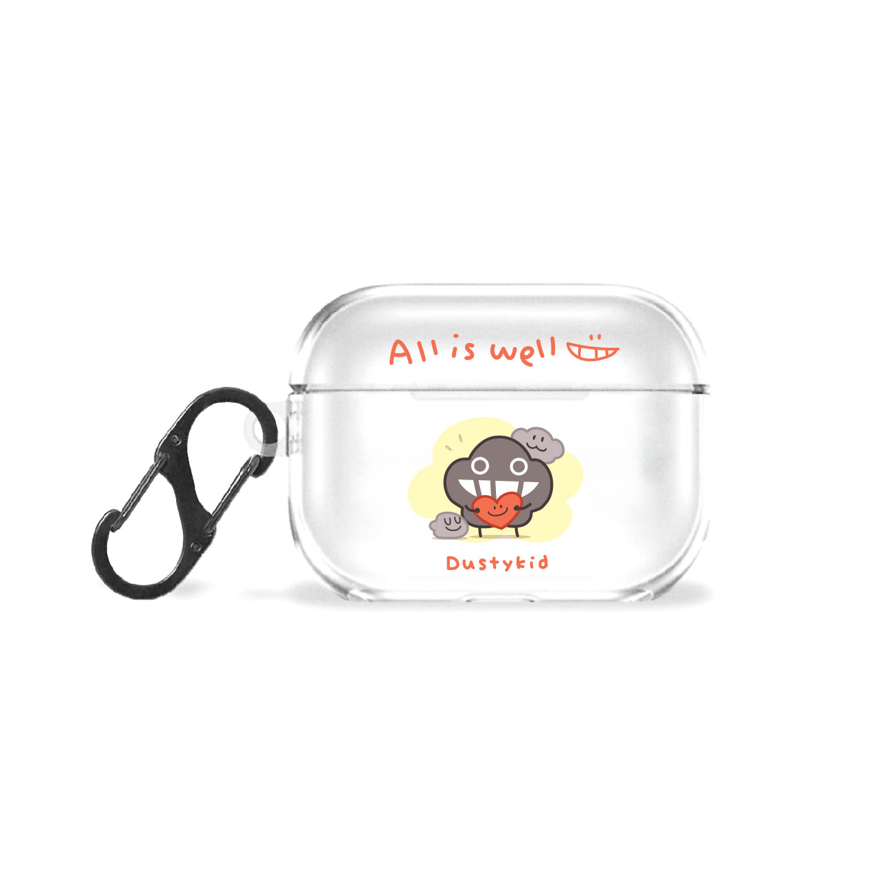 塵文句防摔透明 AirPods 保護殼《All is well》